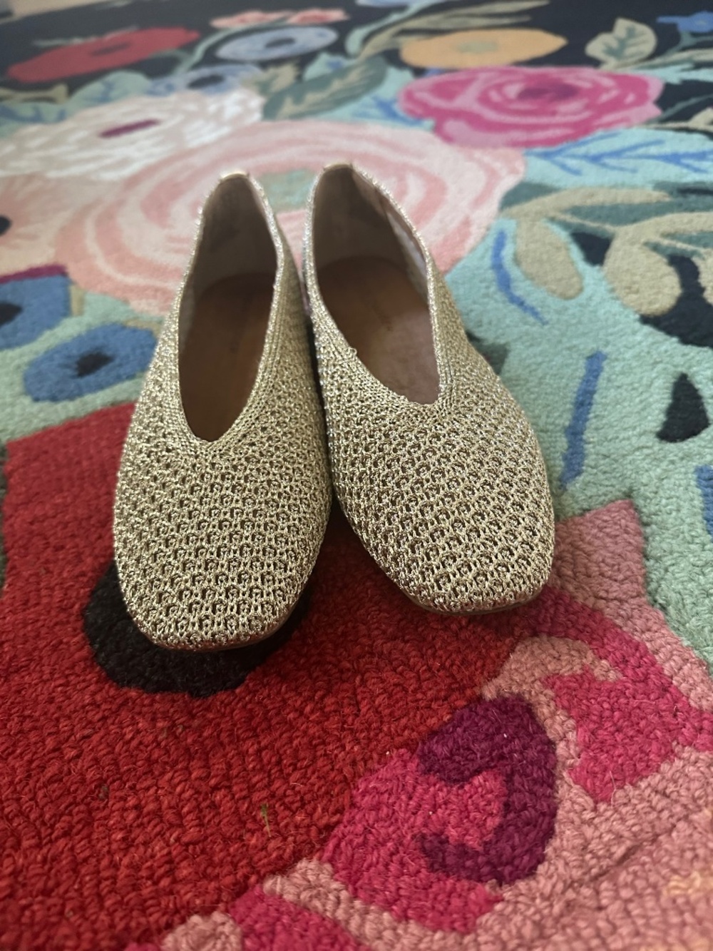 Kelsi Dagger Brooklyn Frey Gold Crochet Mesh Shoes Size 8